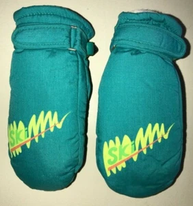 boys girls winter MITTENS GLOVES SKI size 3 to 6 years FLEECE LINED nice TEAL - Picture 1 of 2