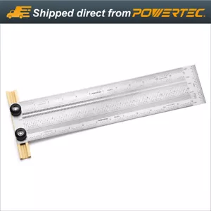 POWERTEC Precision Marking T-Rule, Stainless Steel - V Marking & Measuring Tool - Picture 1 of 7