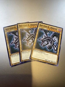 3x (Three) Red-Eyes B. Dragon LEDU-EN000 LP/NM 1st yugioh Common Cards - Picture 1 of 1