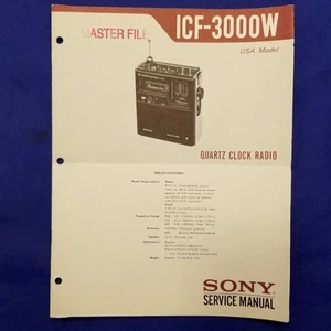 SONY ICF-3000W Service Manual Original Paper OEM Repair Guide - USA - Picture 1 of 10