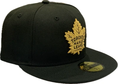 Gorra ajustada New Era negra sobre dorada Toronto Maple Leafs NHL hockey personalizada 59FIFTY Foto 1 de 4