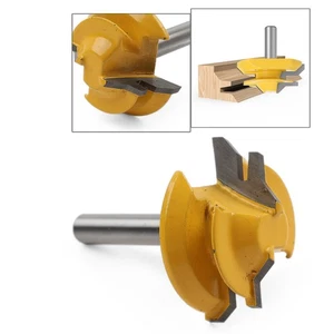 Broca de inglete de bloqueo de vástago de 1/4"" tungsteno 45 grados herramienta de corte de carpintería - Imagen 1 de 10