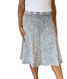 Hard Tail Forever Damen großer Rock grau Mineral Wash Pull On Flare W-681 - Bild 1 von 10