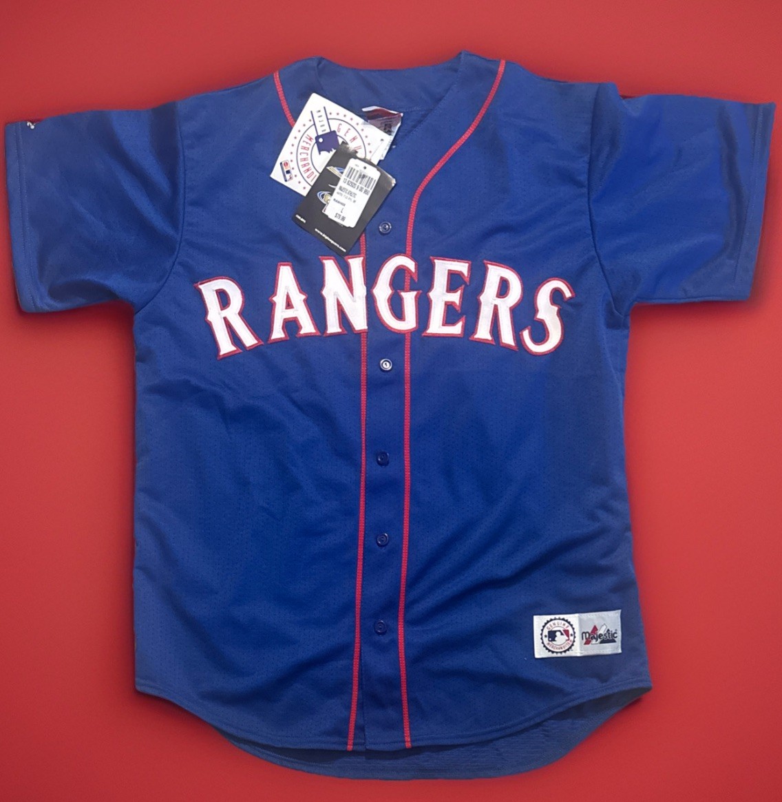 極美品 Majestic RANGERS 3 RODRIGUEZ Jersey 2003 Texas Rangers Rodriguez #3 Majestic Jersey (Alternate) XXL