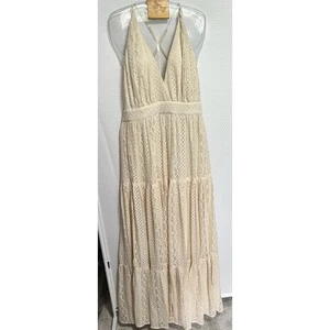 Maxi Vestido Vici Bordado Cuello en V Mediano Playa Vacaciones Boho Festival ERCU - Imagen 1 de 8