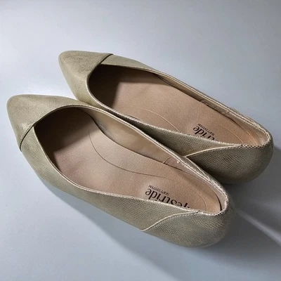 LifeStride Mujer 10M Promise Planos Dorado Taupe Imitación Serpiente Estampado Cómodo Suave Sys Foto 1 de 4