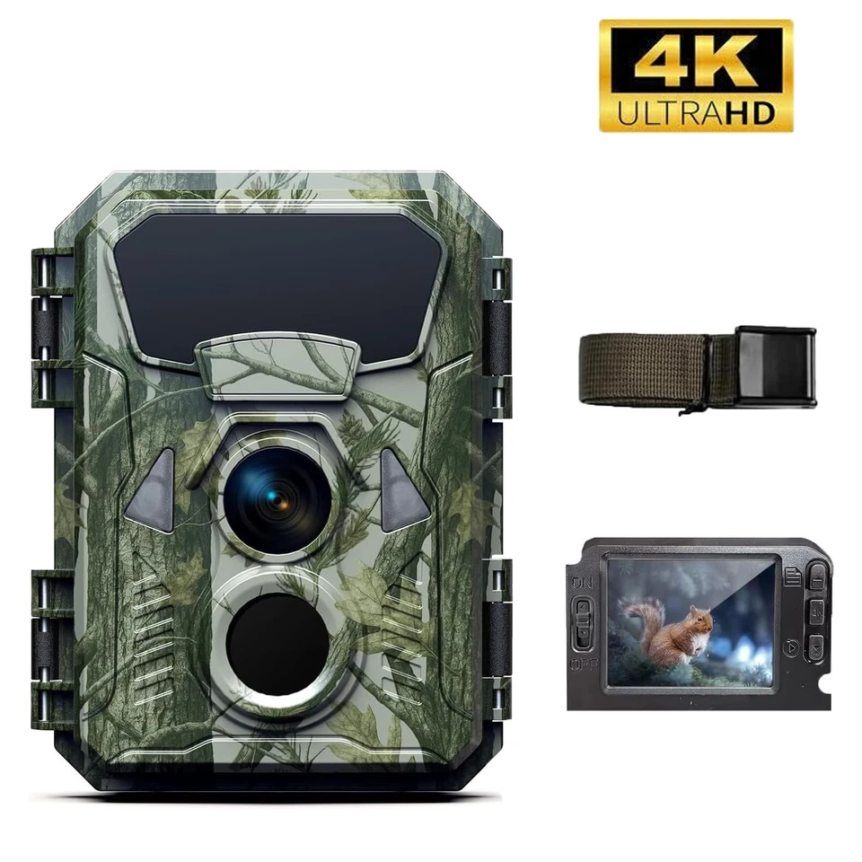 CAMPARK 4K 48MP Game Trail Camera No Glow Night Vision Motion Activated 120° Wide Angle