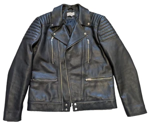 Reiss Leather Jacket Tarrlow Black Men’s Size Large – Immaculate Condition - Picture 1 of 16