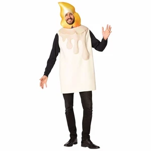 Candlestick White Candle Light Funny Unisex Adult Mens Womens Costume - Picture 1 of 4
