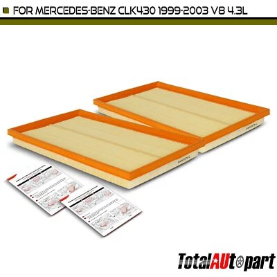 Filtro de aire del motor 2 piezas para Mercedes-Benz CLK430 C208 C209 A208 1999-2003 V8 4,3 L Foto 1 de 4