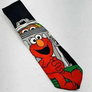 Sesame Street Elmo Grouch Men’s Neck Tie Black Jim Henson Productions 59”x4” - Picture 1 of 6