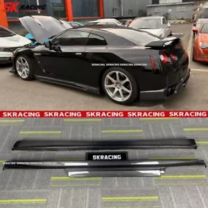 Kit de labios divisores de extensión faldones laterales de fibra de carbono Fit Nissan GTR R35 2009-2016 - Imagen 1 de 21