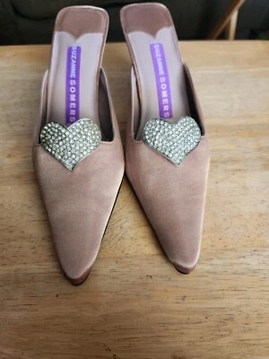 Beautiful Suzanne Somers Strapless Heels with Silver Heart Embellishment - Image 1 of 4