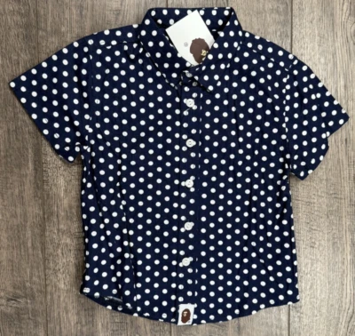 Ropa Bebé Niño Nueva Camisa de Vestir Bape 12-18 Meses Azul Lunares Foto 1 de 3