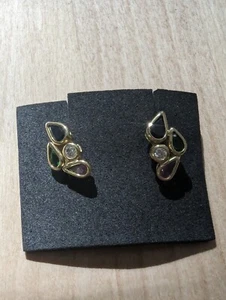 Ohrringe 585 Gelbgold mit Smaragd Rubin Saphir & Brillanten Tropfenschliff - Bild 1 von 6