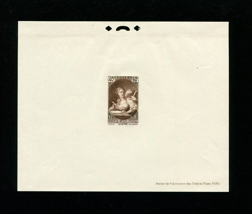 France1939 Sc B92 Communications Art Stamp Day Costumes Rare Deluxe Proof   - Image 1 of 1