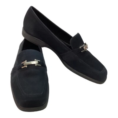 Mocasines Cabin Creek vintage de cuero gamuza negro años 90 - para mujer talla 8,5 M Foto 1 de 4