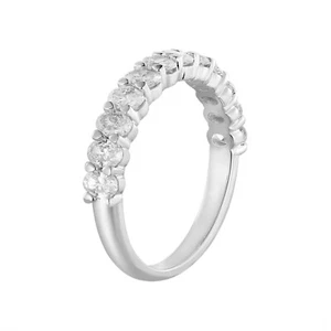 1.116CTW 14K White Gold Oval Lab Grown Diamond Wedding Band Ring MZ12130-1 - Picture 1 of 7