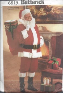 Butterick 6815 Traje de Papá Noel con Sombrero Cinturón Botas Bolso Patrón de Costura Adultos Talla S-XL - Imagen 1 de 2