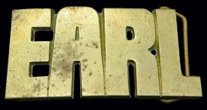 Earl Name Baron Brass Vintage Belt Buckle - Picture 1 of 4