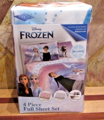 NUEVO Juego de sábanas de microfibra tamaño completo de 4 piezas Disney Frozen Foto 1 de 4
