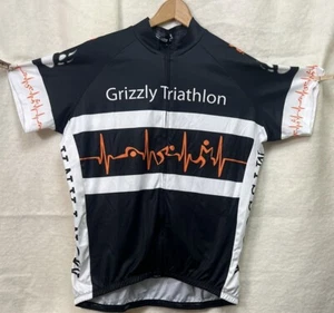 2014 MONTANA Grizzly Triathalon cycling Jersey.Missoula Griz Paw LOGO. New. - Picture 1 of 23