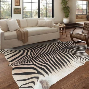 Large Zebra Rug 5.2x6.2 ft Area Rugs Luxurious Zebra Print Rug Funky Area Rug... - Picture 1 of 7