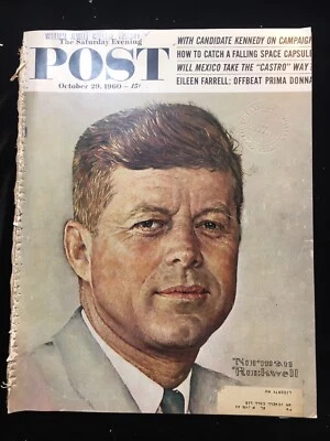 Saturday Evening Post Oct 29 1960 John F Kennedy JFK Norman Rockwell  - Image 1 of 4