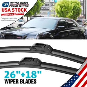 26"& 18" Windshield Wiper Blades OEM Quality Beam Premium Hybrid silicone J-Hook - Picture 1 of 12