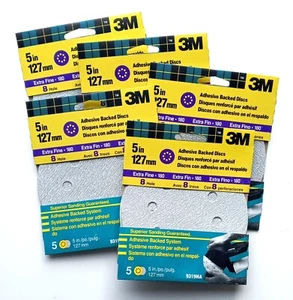 3m 5" 8 Hole Sanding Discs Sandpaper 180 Grit 25 Discs 5-5 Packs 9319NA - Picture 1 of 1