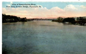 ANSICHT DES SUSQUEHANNA RIVER VON DER CARY AVE BRIDGE PLYMOUTH PA - POSTKARTE - UNBENUTZT - Bild 1 von 2