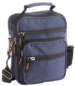 Bolso pequeño de lona para hombre con múltiples bolsillos con correa cruzada desmontable y lazo para cinturón - Imagen 1 de 2
