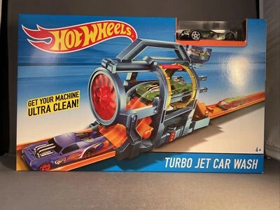 New Hot Wheels City Turbo Jet Car Wash Track Set by Mattel - Image 1 of 4