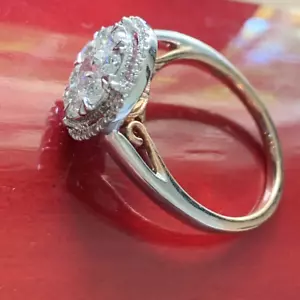 14K White Gold VS-SI1 Natural 1.28CT Round Diamond Engagement Ring 7 NEW - Picture 1 of 15