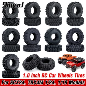 4PCS Rubber Tires Wheel Tyre for 1/18 TRX4M 1/24 Axial SCX24 RC Crawler Car - Picture 1 of 33