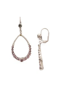 SORRELLI Army Girl Drop A Hint Purple Crystal Silvertone Teardrop Earrings NEW - Picture 1 of 1