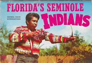 Carpeta desplegable de recuerdo vintage cromada de los indios Seminole de Florida - Imagen 1 de 13