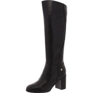 Giani Bernini Womens Odetteel Leather Almond Toe Knee-High Boots Black 7.5 M - Picture 1 of 10