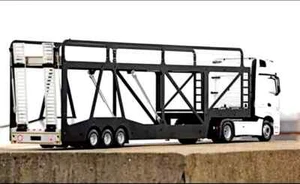 1/14 3-Axle 1100mm FULLY STAINLESS STEEL Auto Transport Trailer NIB - Picture 1 of 13