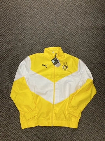 NEW PUMA Borussia Dortmund BVB Yellow Prematch Soccer Jacket Full Zip X-LARGE Cover