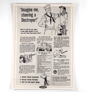 1939 US Navy Recruitment - Pubblicità ristampa laminata (tirata dalla rivista 1992) - Foto 1 di 5
