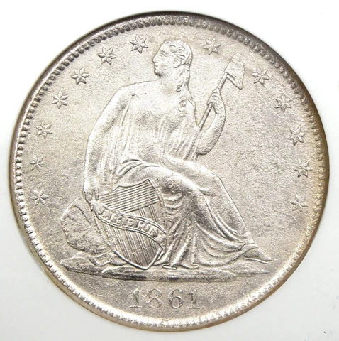 1861-O Seated Liberty Half Dollar 50C. NGC SS Shipwreck - AU / UNC Detail Cover