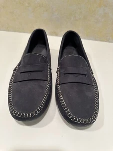 Metropolitan View 5850 HERREN Blau Wildleder Leder Mokassins Penny Halbschuhe Größe 8 EUC - Bild 1 von 6