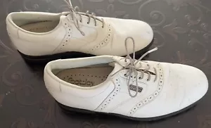 FootJoy DryJoys White Spiked Golfschuhe 53504 Herren Größe 9 VINTAGE SympaTex - Bild 1 von 9