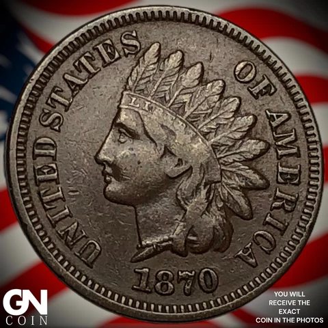 1870 Indian Head Cent Penny  Q5187 Cover