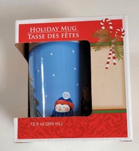 Royal Norfolk 12oz Christmas Mug Penguins Snowman Christmas Tree Coffee Cup - Picture 1 of 6