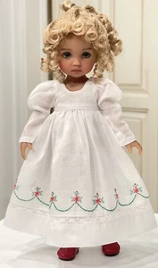 Boneka bestickt langes Regency Kleid 4 10" Effner Monday Tuesday Kind Puppen - Bild 1 von 5