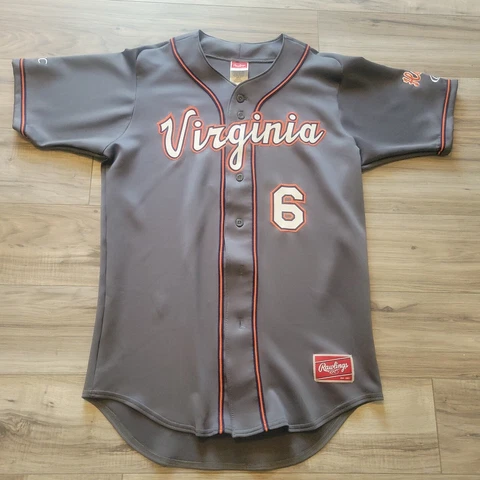 Rawlings Virginia Cavaliers NCAA Baseball Jersey Mens 40 Gray Orange Cover