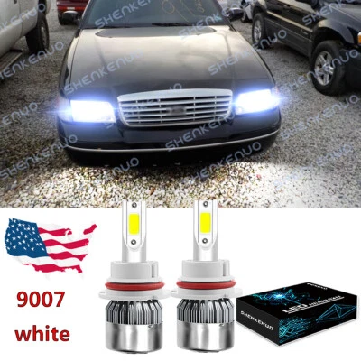 For FORD Crown Victoria 1998-2011 9007 6000K LED Headlight Bulbs High-Low beam - Image 1 of 4