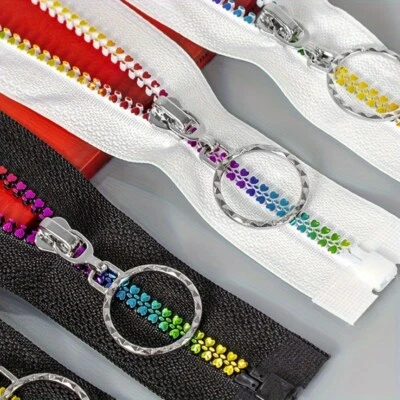 5X Zipper Ring Pull Open-End Sewing DIY for Cloth Sew Accessories 40cm 50cm 60cm - Image 1 of 4